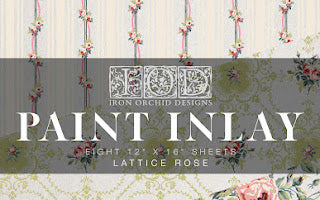 IOD - Lattice Rose Paint Inlay (12"x16" 8 sheet pad) *NEW* 2024 Spring Release  Limited Edition