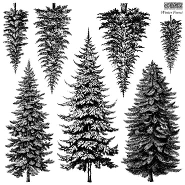 IOD - Winter Forest Decor Stamp - (12"x12") 2024 Holiday Release - Limited Edition