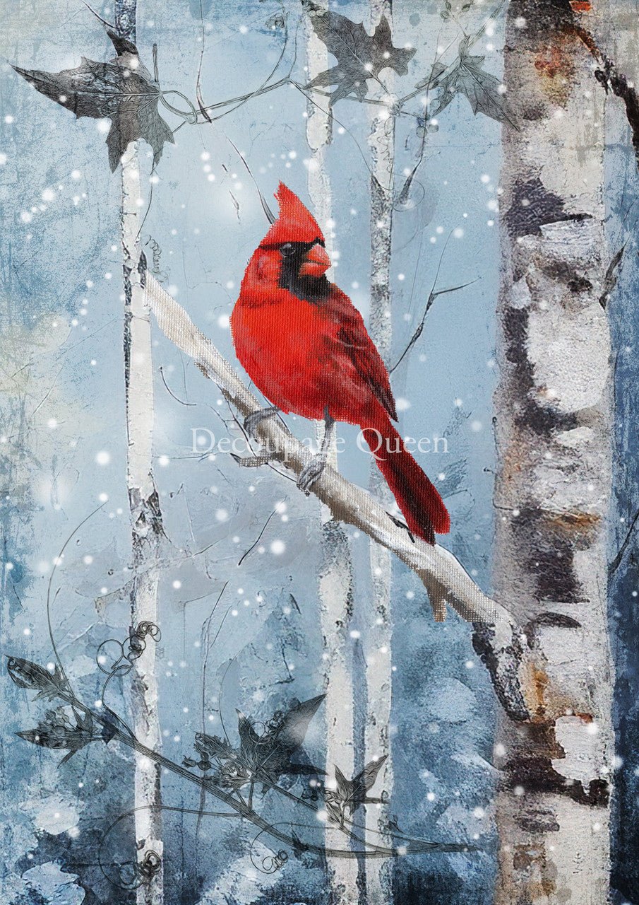 Decoupage Queen - Hand Painted Cardinal