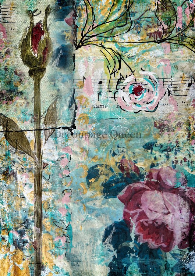 Decoupage Queen - Sweet and Sassy - Blue Journal Page