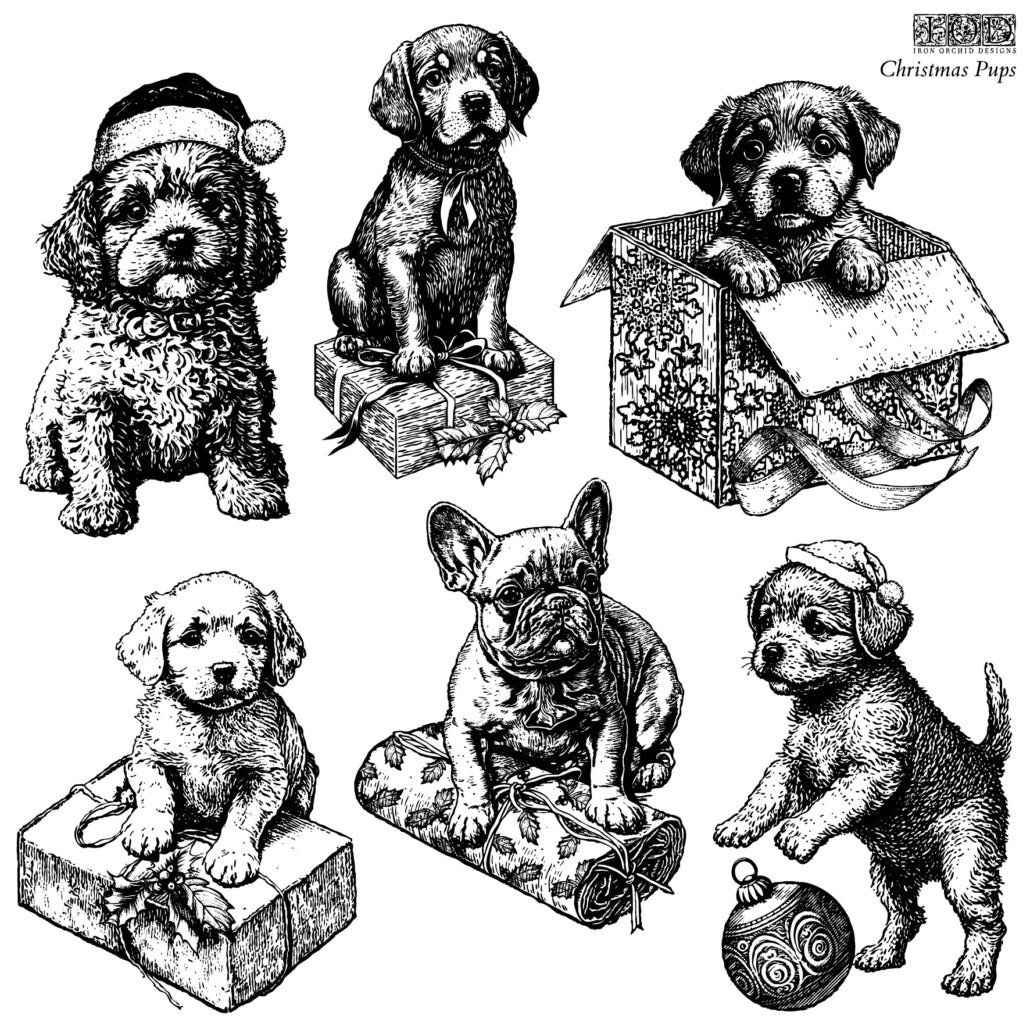 IOD - Christmas Pup Stamp - (12"x12") 2023 Christmas Release