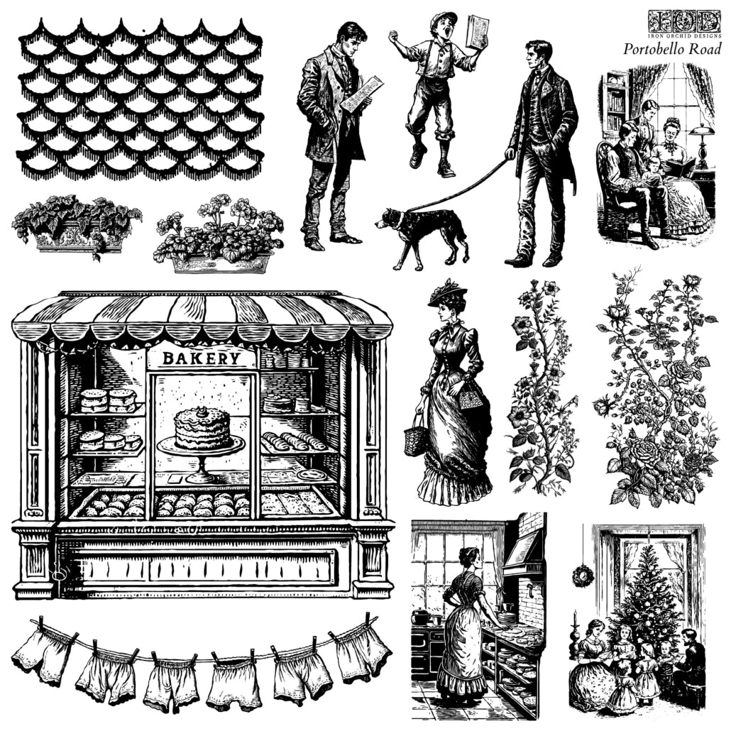 IOD - Portobello Road Stamps - 2 Sheets (12"x12") 2023 Christmas Release