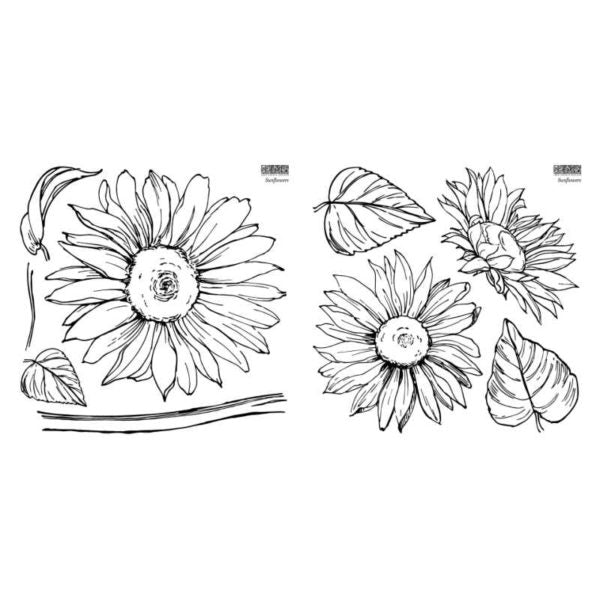 IOD - SUNFLOWER Decor Stamp 2 Sheets (12"x12")