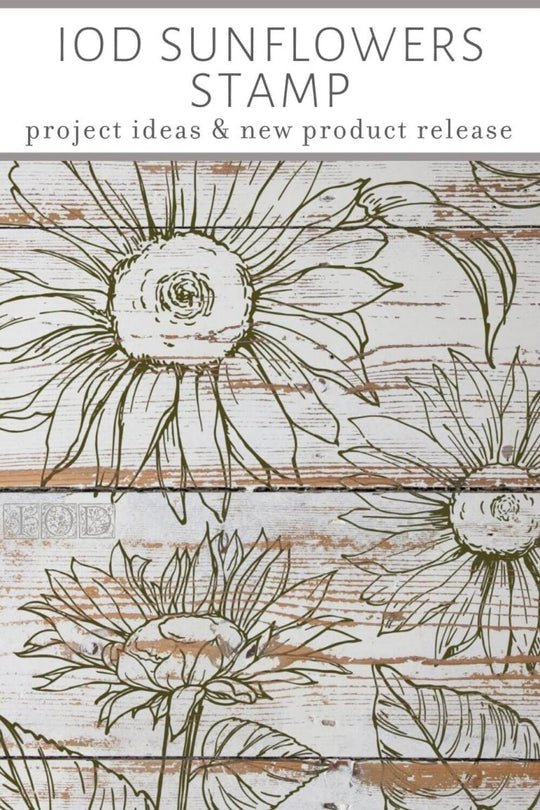 IOD - SUNFLOWER Decor Stamp 2 Sheets (12"x12")