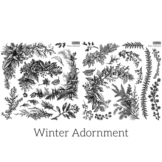 IOD - Winter Adornment Stamps - 2 Sheets (12"x12") *NEW* 2023 Christmas Release